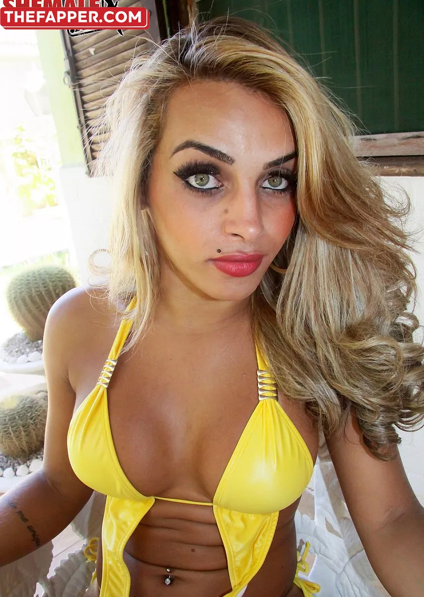 Larissa Meclayne A Gorgeous Blonde Shemale Shows Off Her Large Tits And Massive Dick #1